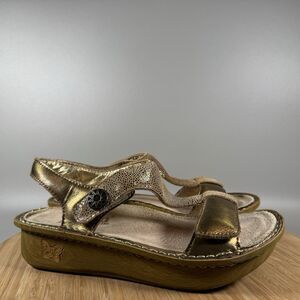 Alegria Kendra Women’s‎ Size 6 EU 36 Gold Leather Slingback Sandals Comfort